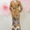 BRONZE KEBAYA WITH ABSTRACT EXTRACT PATTERN