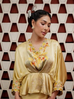 Batik Orchid In Mustard Yellow